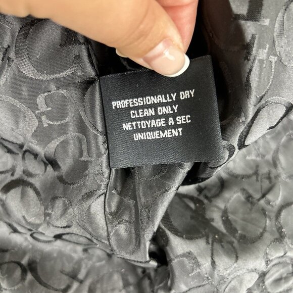 Guess Womens Jacket Large black Gray Hoodie outerwear toggle Fall Winter Hooded - Picture 9 of 10